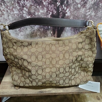 COACH J1657-F58284 Beige Brown Total Pattern Canvas Handbag Used