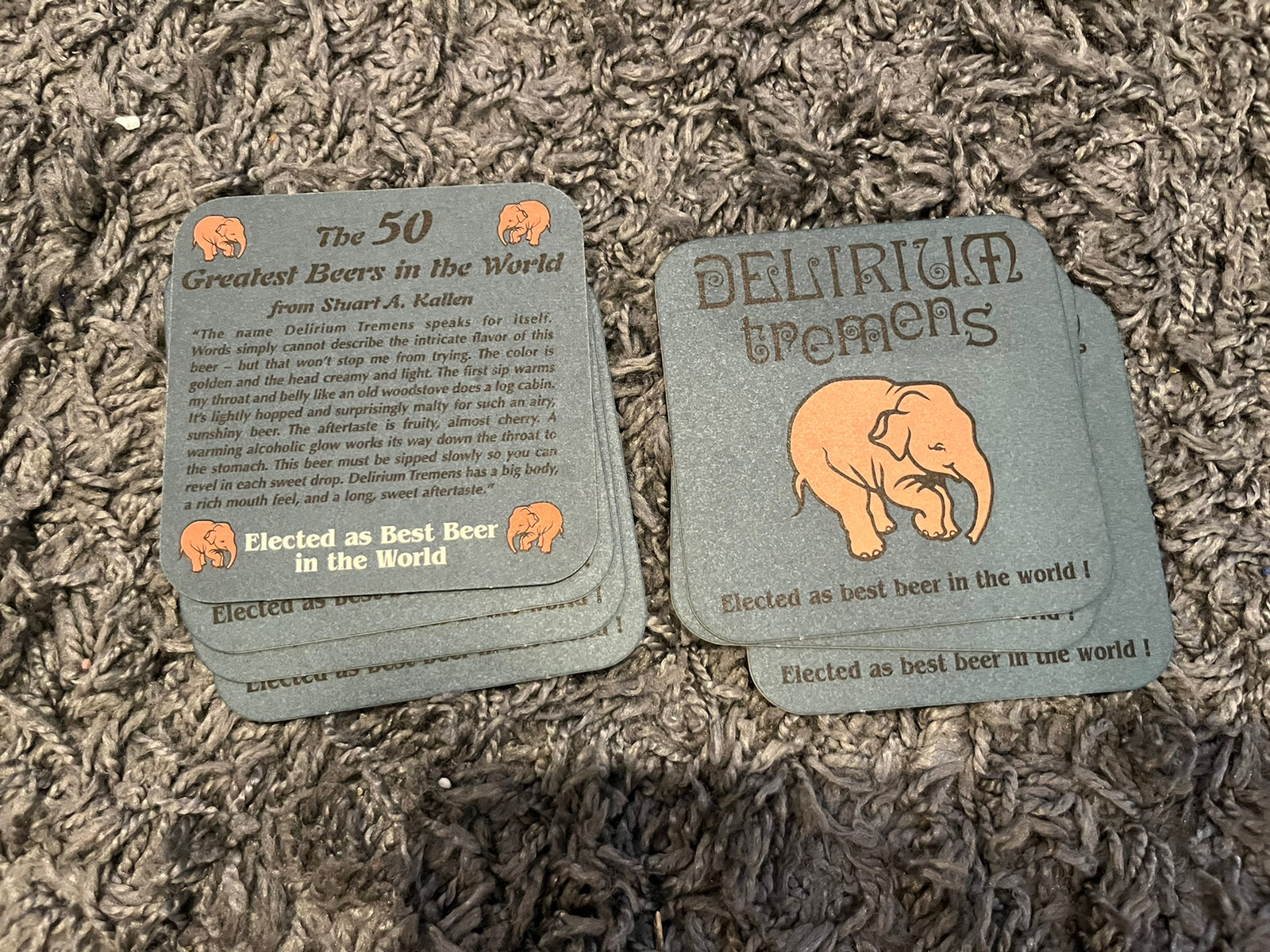 Delirium Tremens Nocturnum Bar Mat AND 6 Tremens Coasters. Brand New