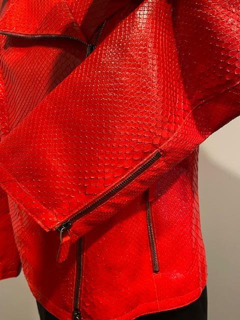 Giorgio Armani Python Jacket Red Snake Moto Jacke… - image 4