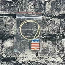 Longaberger "Proudly" Tie-On - Danforth Pewter Rectangle