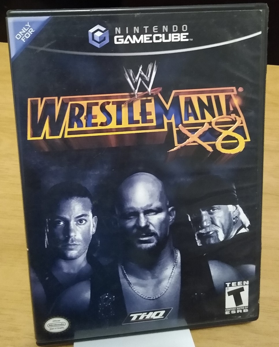 WWE WrestleMania X8 Nintendo GameCube Video Game Disc & Case Black