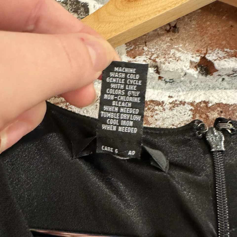 Alfani A 字连衣裙黑色勃艮第色块职业休闲 L 学院风经典 — 第 3/4 张图片