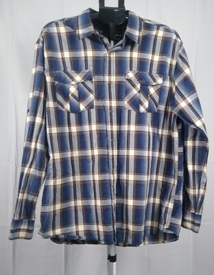 Nautica NJC Contract Men Snap Up Long Sleeve Shirt Size Large