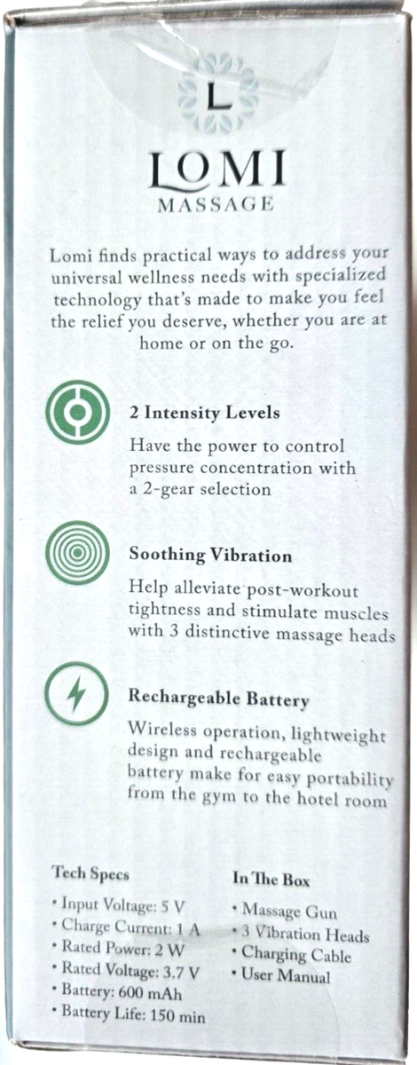 LOMI MASSAGE Cordless Handheld Massager 4pcs Head LOMI MASSAGE Cordless Handheld Massager 4pcs Head
