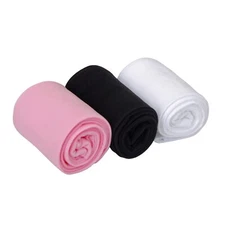 3-Pack Girls Microfiber Tights Multiple Colors White/Black/Pink 11-13