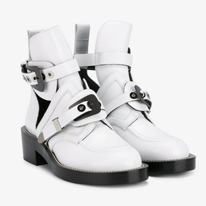 balenciaga ceinture ankle boots white