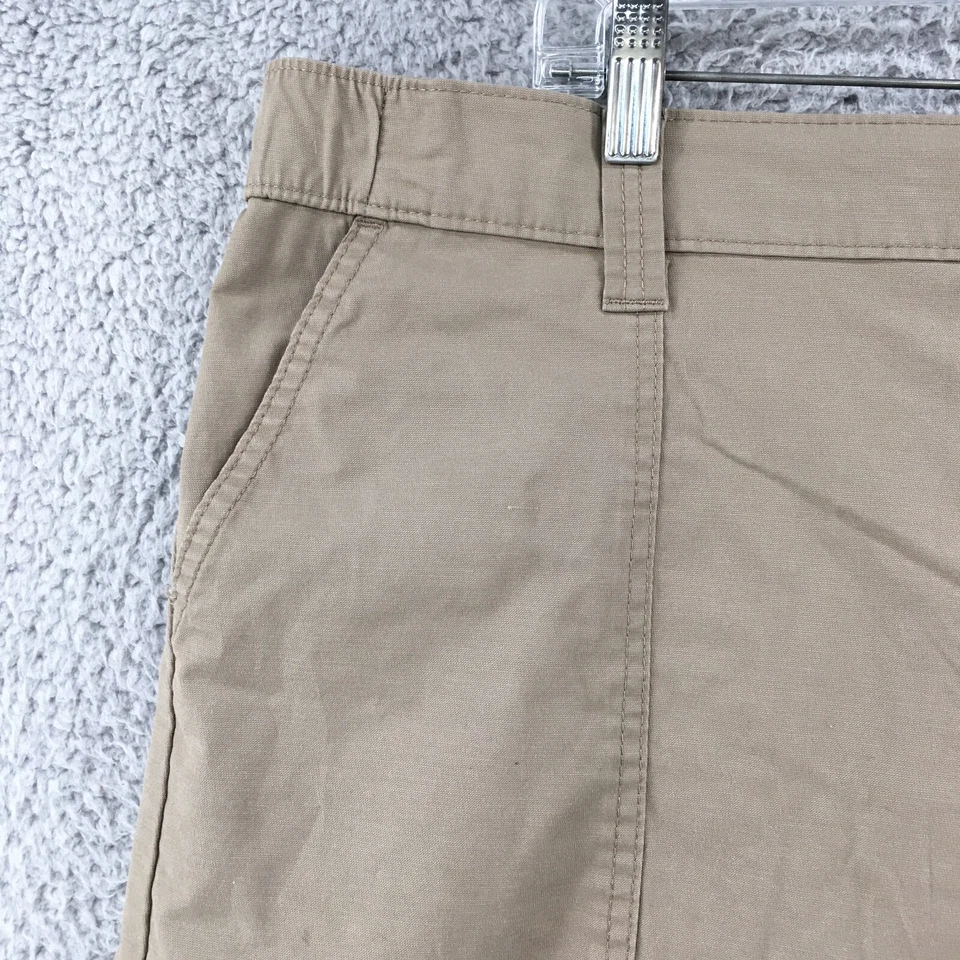 Shorts REI Cargo Masculino 46 Cáqui Frente Plana Cintura Média Zíper Mosca Caminhadas ao Ar Livre - Imagem 4 de 4