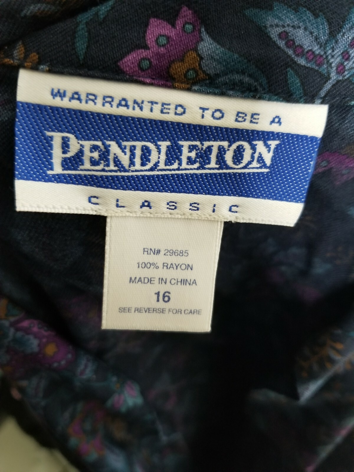 Womens PENDLETON Classic Button Up Top Shirt Blue… - image 3