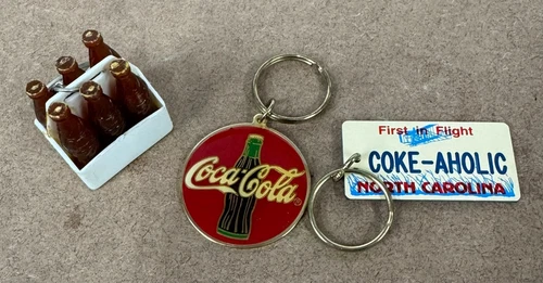 Lot of 3 Vintage Coca-Cola Key Rings