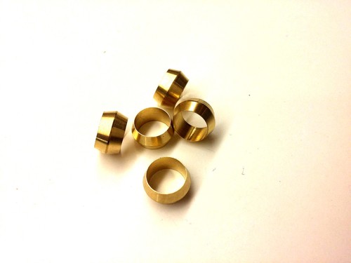 Ф3/8" ID Brass Olive Barrel Compression Sleeve Ferrule Ring NPT Soft Copper 5pcs - Picture 3 of 4