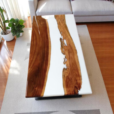 Handmade Epoxy Resin Table Top   Luxury Dining, Center & Acacia Wood Counter