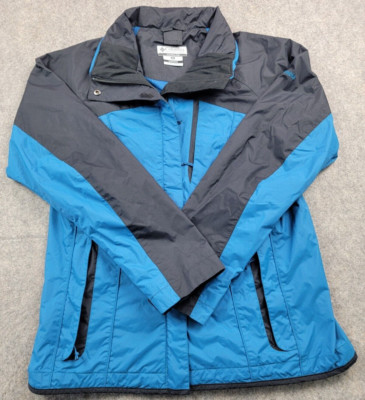 Columbia Interchange Jacket Womens Medium Blue Black Shell Water Resistant