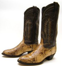 WOMENS VTG TONY LAMA GENUINE REAL SNAKESKIN COWBOY WESTERN BOOTS SZ 8.5~1/2 M