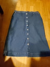 Vintage Sag Harbor womans SZ 14 denim midi skirt Button Front