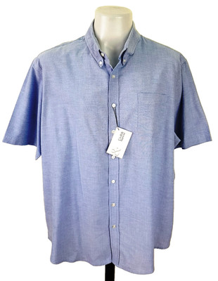 CROFT & BARROW Herren blau S/S ABENDHEMD - 2XL - Brustumfang 58'' - UVP £56