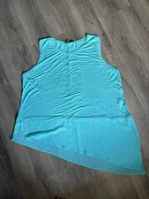 So Fabulous,  Top With Unusual Hem Size 22. Green