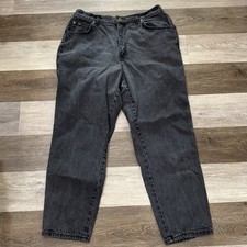 Vtg Chic Jeans Womens 20 Black High Rise Tapered Mom Fit USA Made 90s Denim SEE