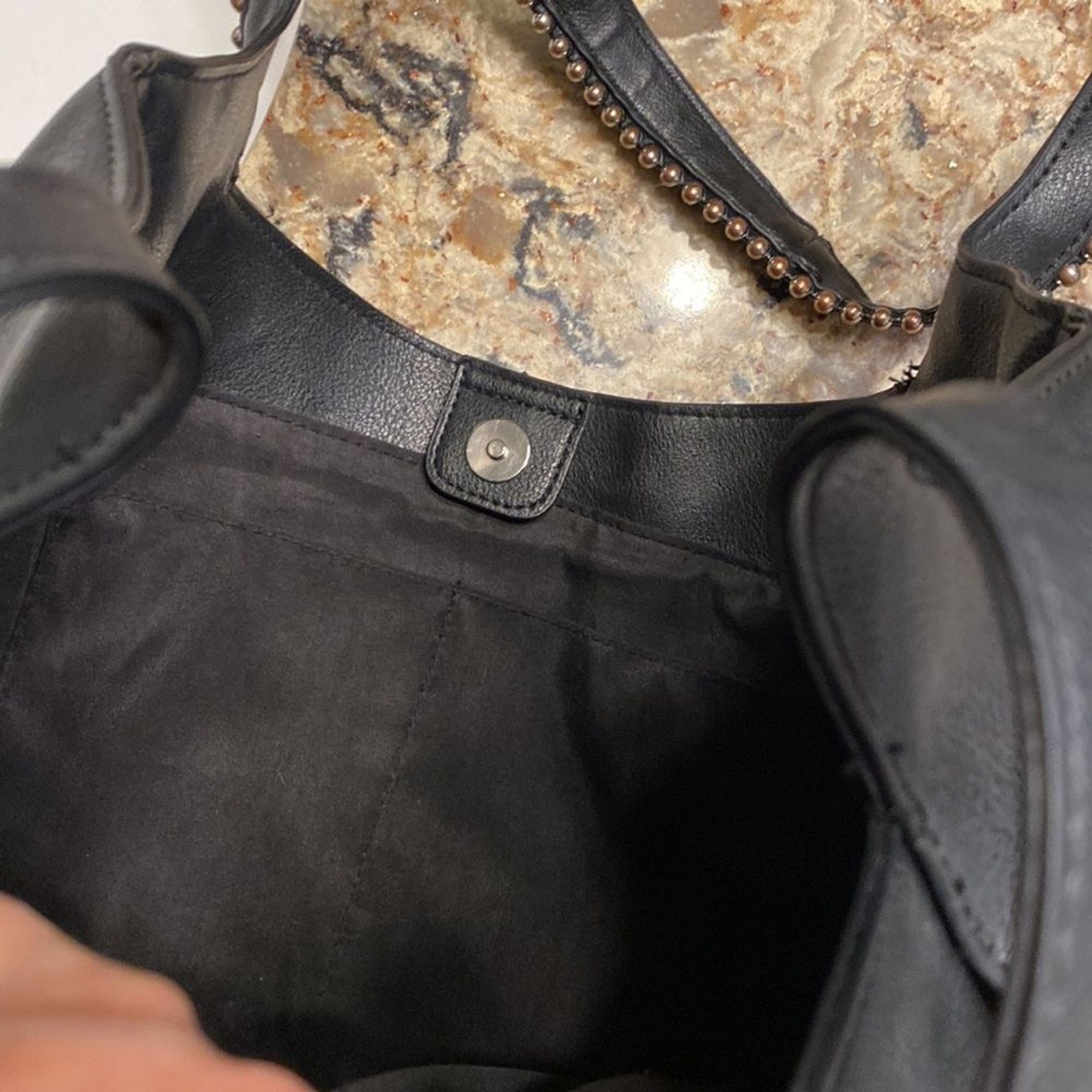 Bold Elements Black Shoulder Bag with Silver Stud… - image 4