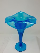 1907-10 Dugan Opalescent Blue Art Glass Hexagon Base JIP Jack in Pulpit 11