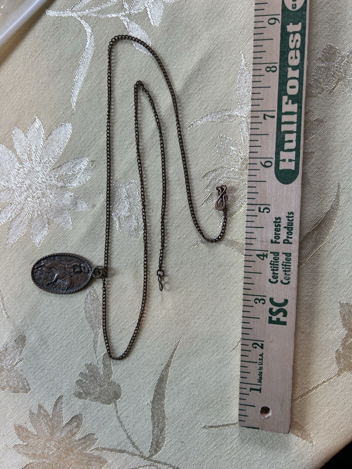 Solid Copper Necklace Cowboy On Bronc - image 4