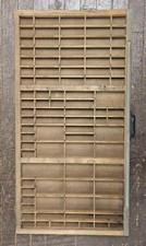 Antique Wooden Printer Drawer Letterpress Type Tray w/ Metal Handle 16.5x32.5 