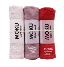 MOKU 59513-90 Face towel M 3 Pieces set (baby pink pink red)