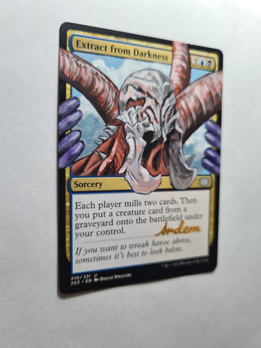 EXTRACT FROM DARKNESS ULAMOG MAGIC THE GATHERING ALTERED ART HAND PAINT DEMIAN - Picture 2 of 12