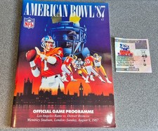 NFL PROGRAMME & TICKET ** 1987 AMERICAN BOWL ** L.A.RAMS VS DENVER BRONCOS **