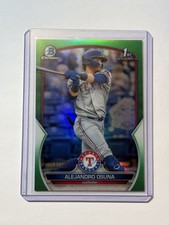 2023 Bowman Chrome Alejandro Osuna Green Refractor /99 BCP-131 Texas Rangers