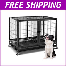  48 in Heavy Duty Indestructible dog Crate Chew-Proof Kennel Extra Large Cage
