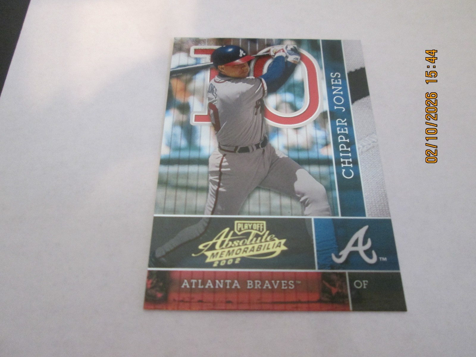 CHIPPER JONES BRAVES 2002 PLAYOFF ABSOLUTE MEMORABILIA CARD #110