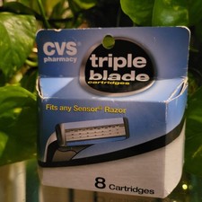 8 CVS Tri-Flexxx Triple Razor Blade Cartridge Refill Fits Sensor Shaver Shaving 1.86 per gallon