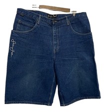 Sean John Men s Baggy Fit Bermuda Length Medium Wash Denim Jean Shorts Sz 40
