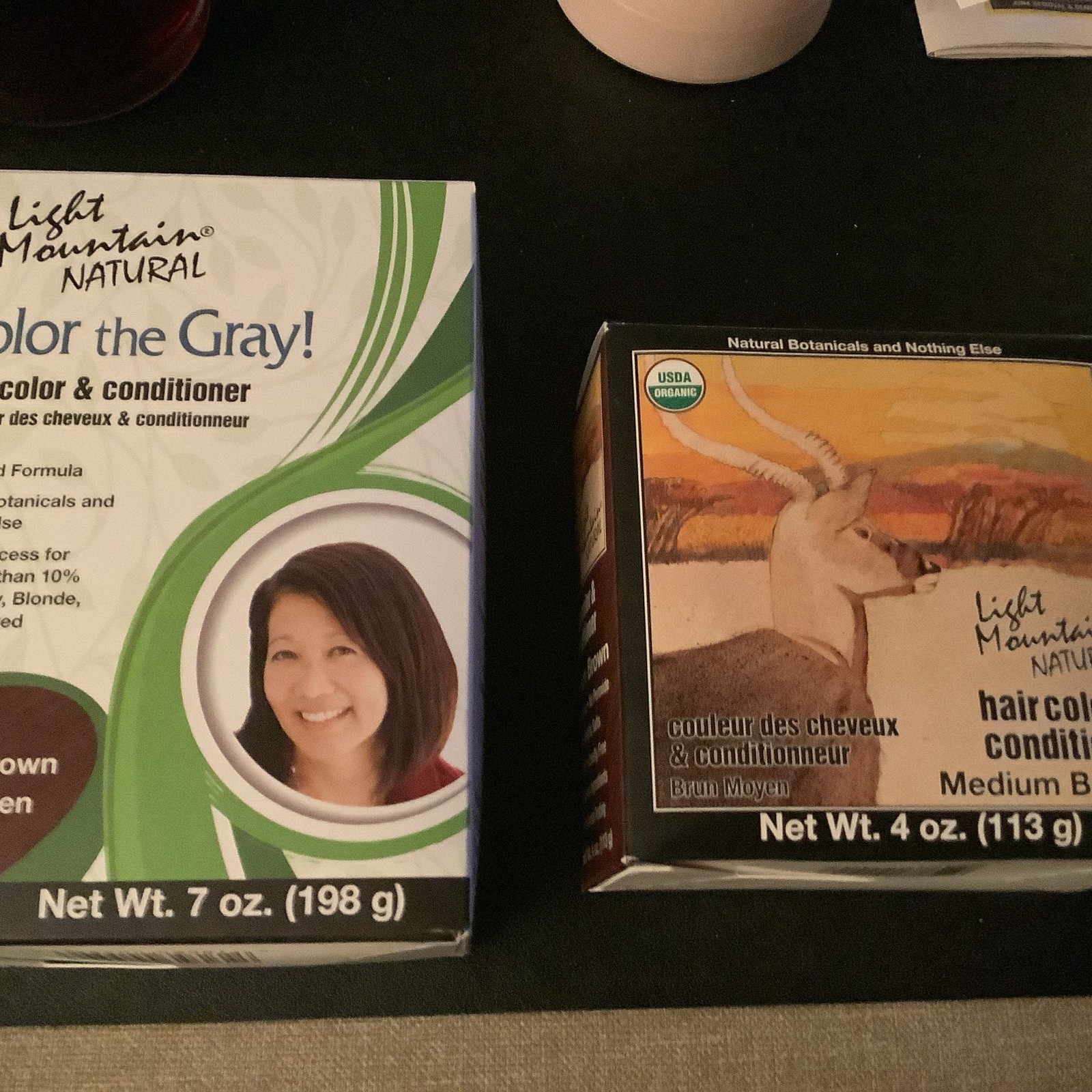 (2) Open Box Light Mountain Natural Henna Hair Color- Medium