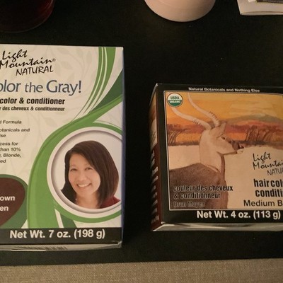 (2) Open Box Light Mountain Natural Henna Hair Color- Medium Brown FREE SHIPPING