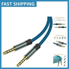 Universal 3.5mm Male-Male Aux Cable - 5Ft Nylon Braided with Mic Compatibility
