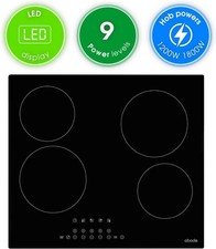 Abode A60EH301B Electric Hob LED Ceramic Cooktop with 4 Cooking Zones Black