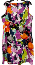 ALYX Women  s Dress Colorful Abstract Floral Shift Sleeveless Size 18