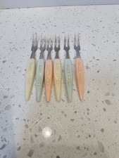 Lot de 6 fourchettes à apéritif vintage Floride années 60