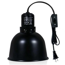 5.5 Inch Shallow Dome Reptile Lamp Fixture UVB Basking Heat Max 160W