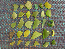 Genuine Surf Tumbled Natural Sea Glass Lot of 30 Pieces 3/4"- 1 3/4" CT Beaches