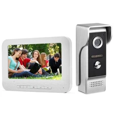 AMOCAM Video Intercom System, 7 Inche Monitor Wired Video Door Doorbell Kit, ...