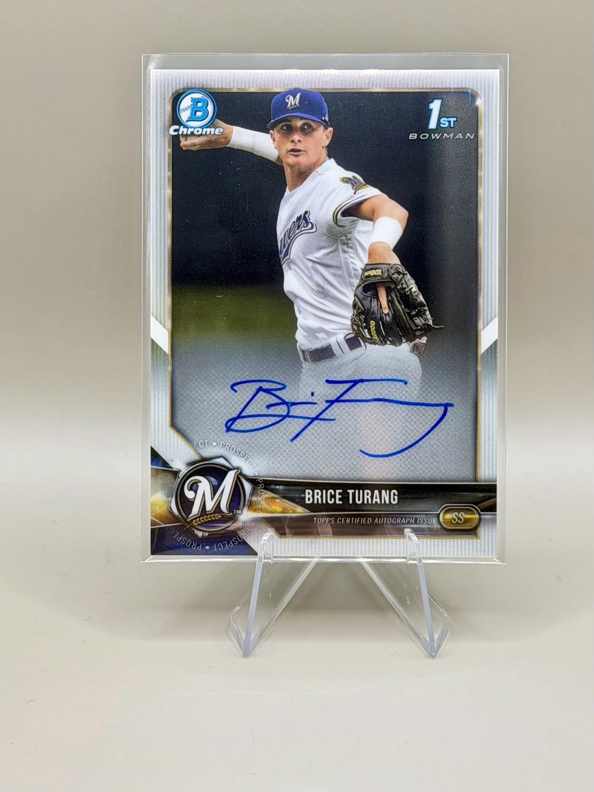 Brice Turang • 2018 Bowman Draft- 1st Chrome Draft Pick Auto • Milwaukee Brewers