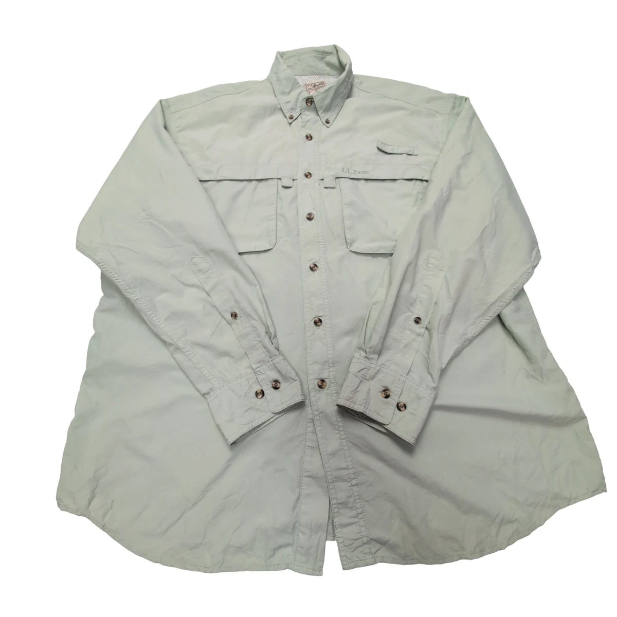 Chemise LL Bean Homme - Beige - Manches Longues - Taille L - Randonnée/pêche