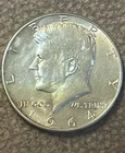 1964 Kennedy Half Dollar 90% Silver Brilliant Luster No Mint Mark