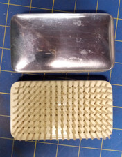 Vintage Brush Set of 2, Grooming or garment W/Leather like bag Made in USA