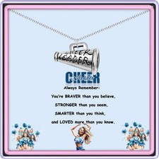 Cheerleader Gifts for Teens, Cheer Pendant Necklace, Inspirational Cheerleading