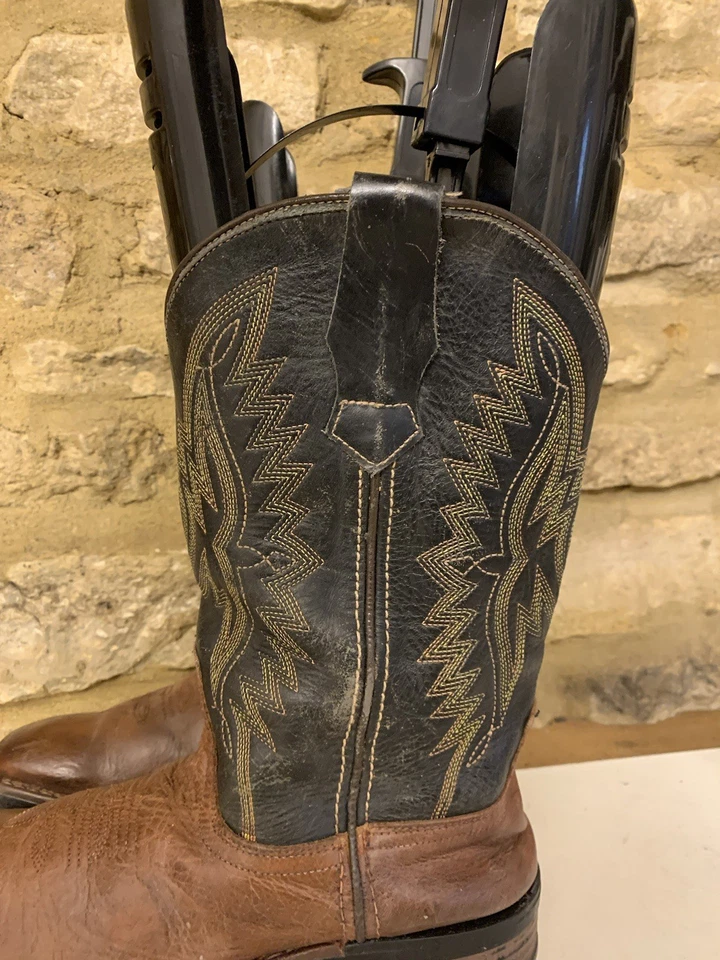 J B Dillion Brown Black Leather Cowboy Boots Size UK 5 US 6 Western Mid Calf - Image 3 of 4