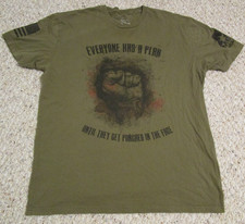Grunt Style Mens Plan Punched In The Face Graphic T-Shirt Olive Green XL