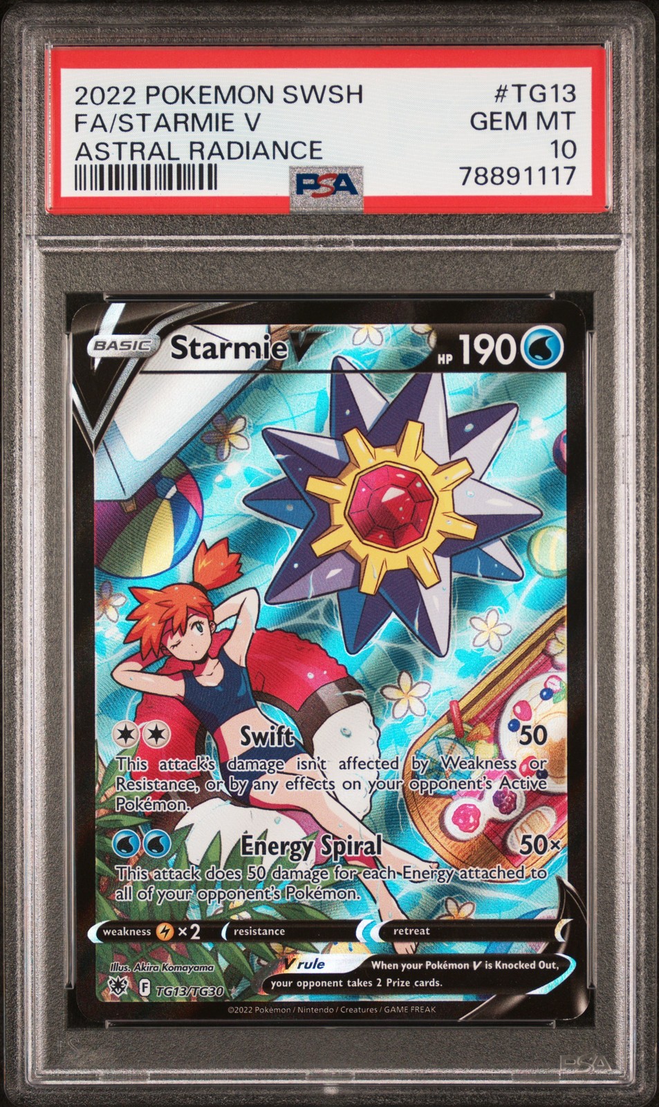 2022 Pokemon Sword & Shield Astral Radiance #TG13 Starmie V PSA 10